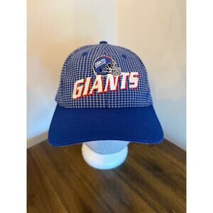 Vintage 90s New York Giants Logo Athletic Grid Strapback Hat Cap Pro Line